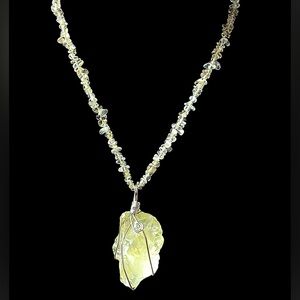 Vintage Large Lemon Quartz Necklace 27”